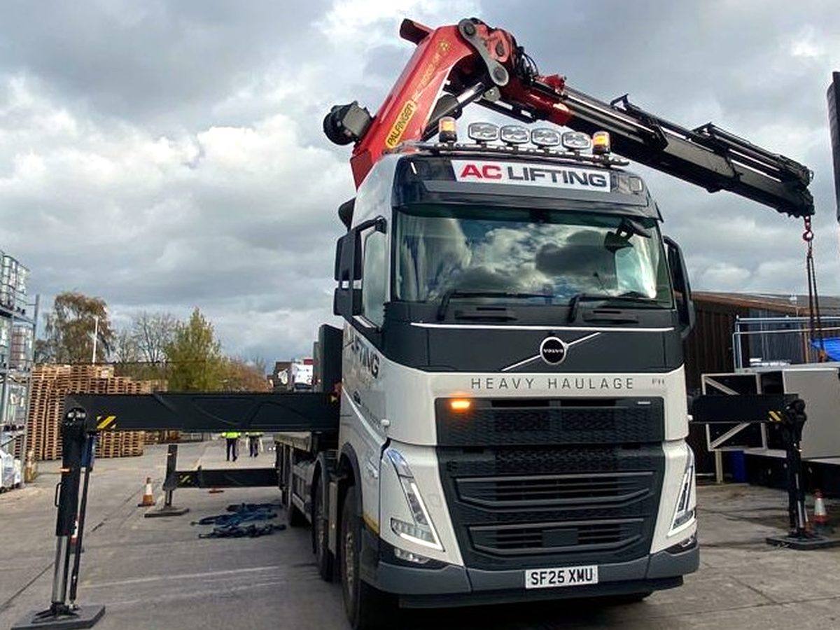 AC Lifting branded HIAB truck ready for work at the Preston depot.