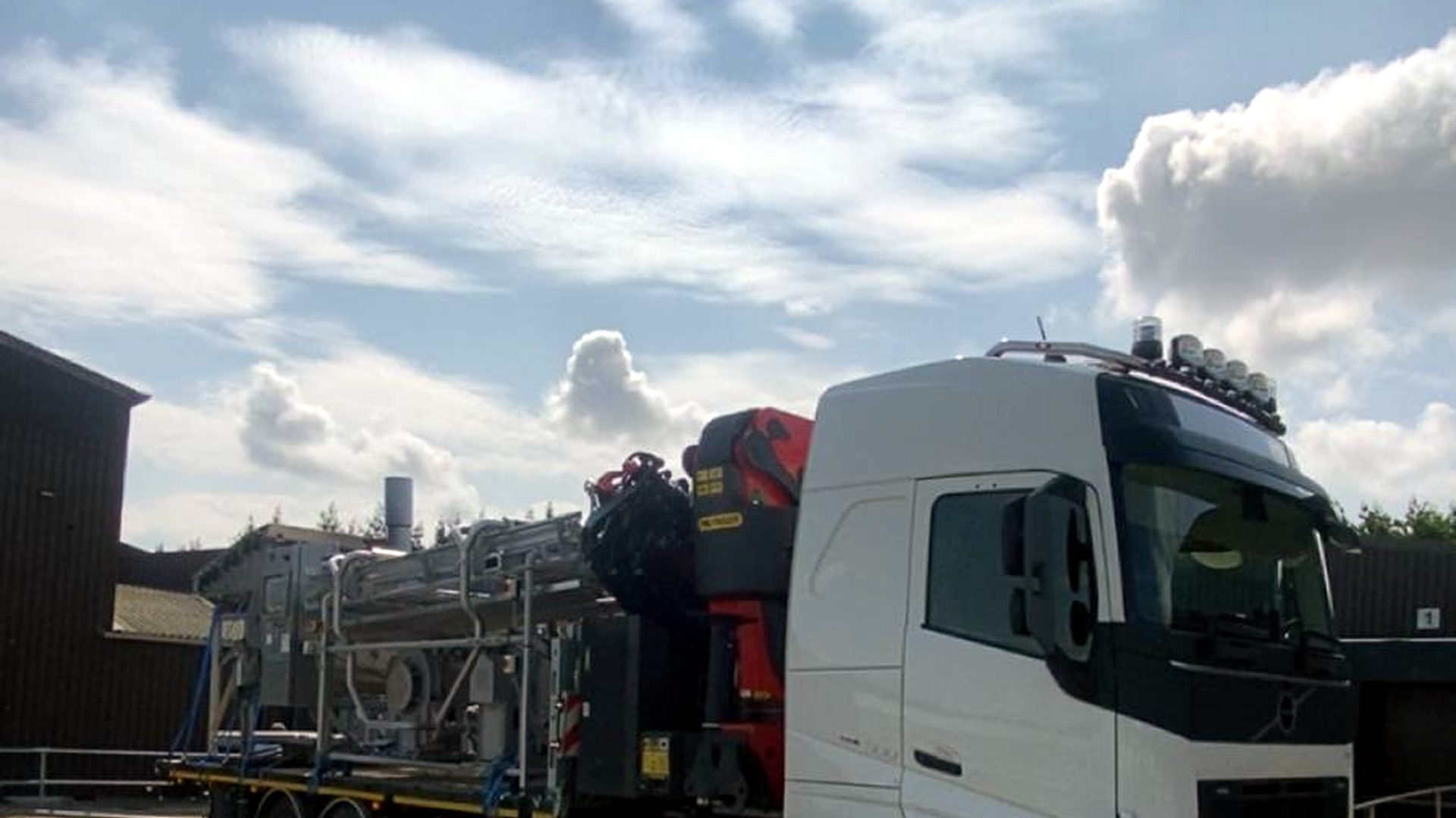 Two AC Lifting HIAB trucks lined up at the yard — part of the Preston-based fleet.