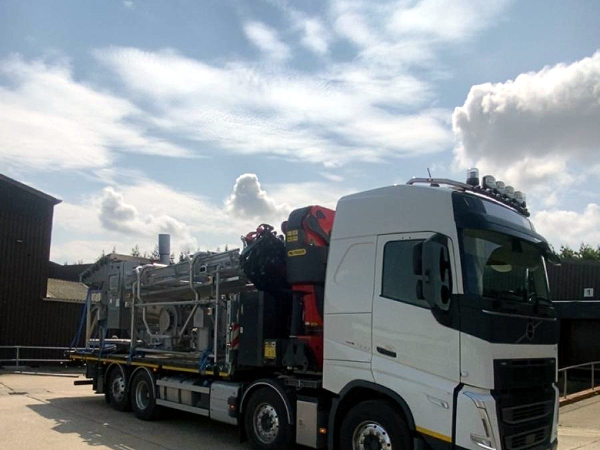 Two AC Lifting HIAB trucks lined up at the yard — part of the Preston-based fleet.